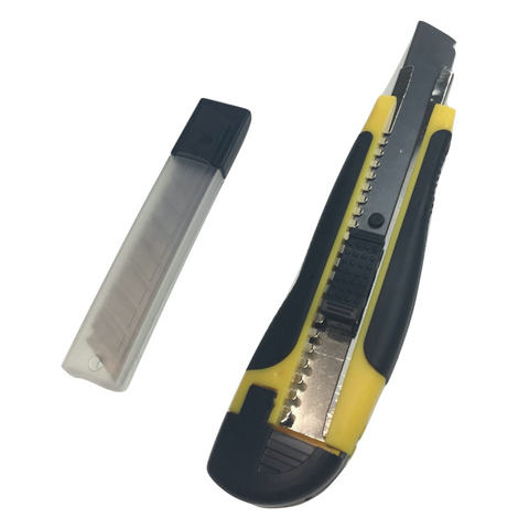 BOX CUTTER BLADES Knife Retractable 18mm with 6 Blades & Auto Locking Mechanism - SuperSaverAU - view 2