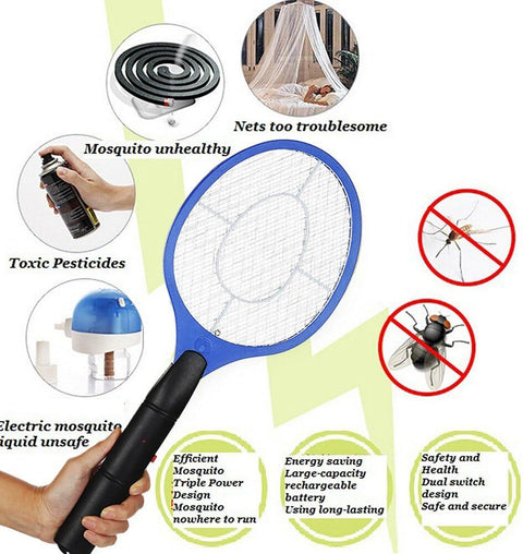 3x Electric Insect Killer Bug Zapper Racket 46cm x 18.5cm - Indoor/Outdoor Use - SuperSaverAU - view 4