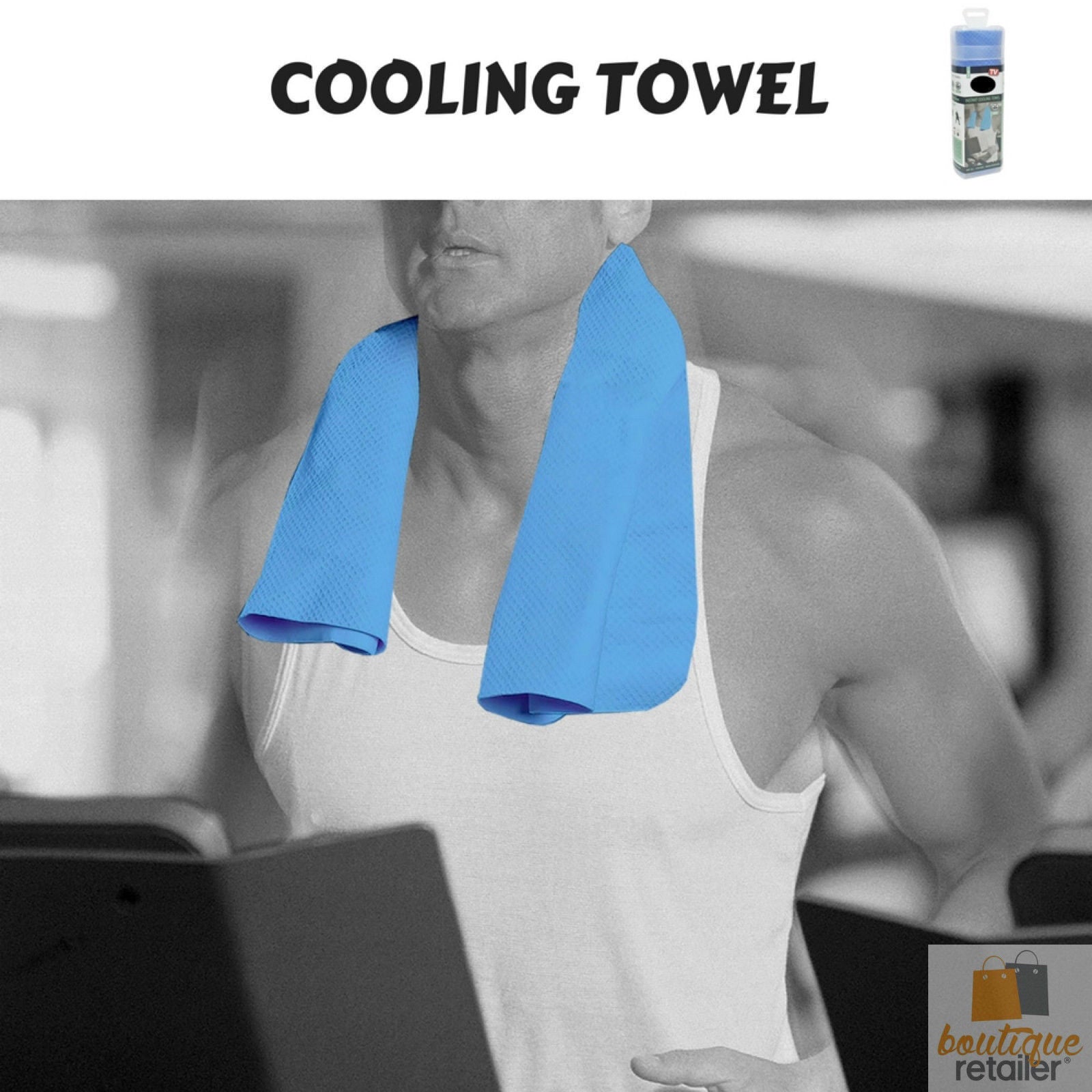 INSTANT COOLING TOWEL UPF 50+ Ice Cold Sport Sweat Absorbing Chemical Free 66x43 - SuperSaverAU - view 5
