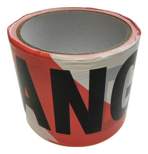DANGER TAPE Red White Safety Warning Barricade Barrier Strip Non-Stick 20m - SuperSaverAU - view 2