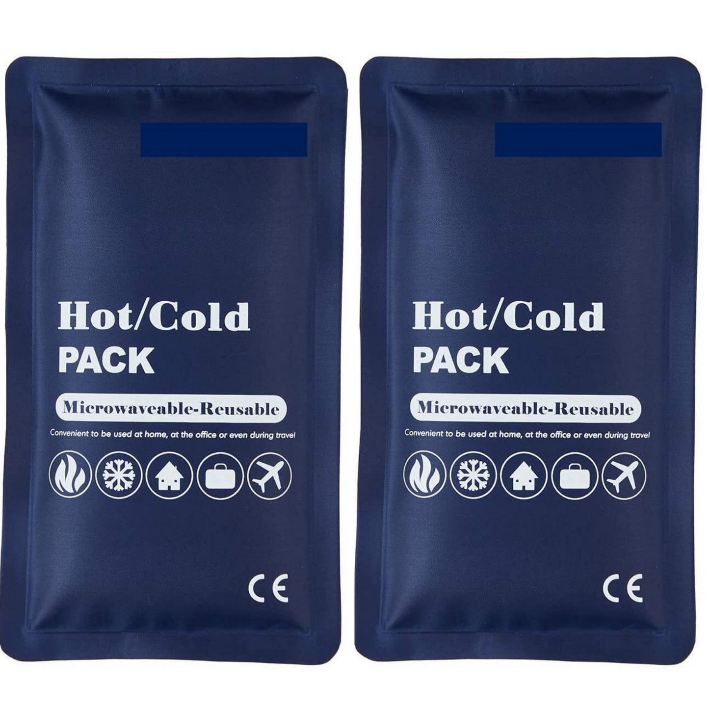 2x HOT COLD PACK First Aid Reusable Ice Heat Gel Packs - Microwaveable Relief