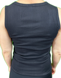 Premium Women's Black Cotton Lace Motif Sleeveless Singlet Top 10-12