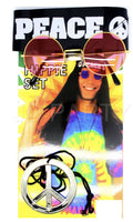 Premium Hippie Costume Kit with Headband, Glasses & Necklace