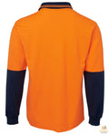Premium Orange Hi Vis Long Sleeve Safety Polo Shirt XXL
