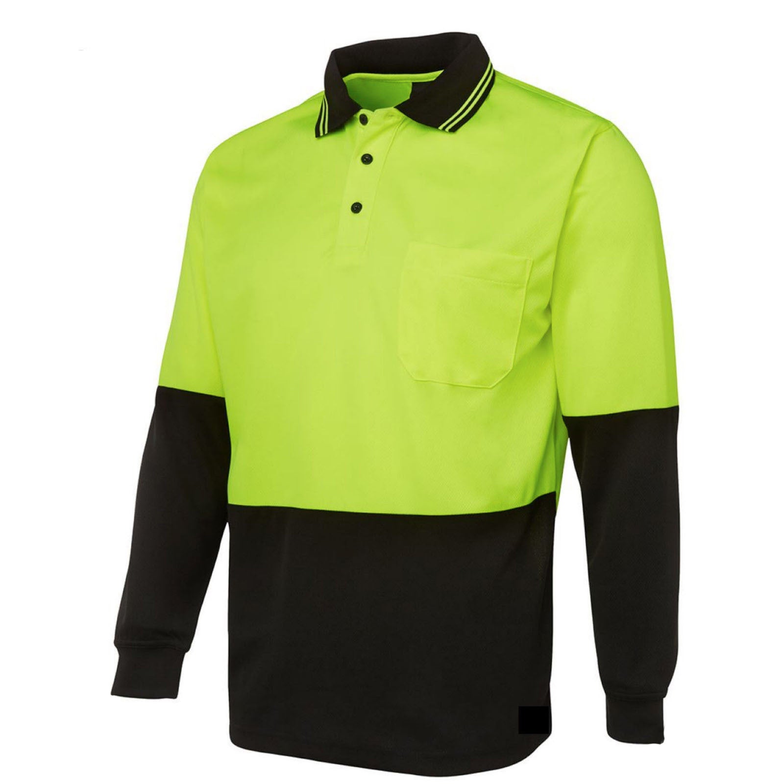 Premium Yellow Hi Vis Long Sleeve Safety Polo Shirt XL
