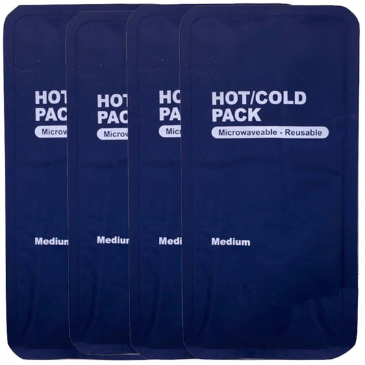 4x HOT COLD PACK Reusable Ice Heat Gel Packs - Microwaveable First Aid Relief