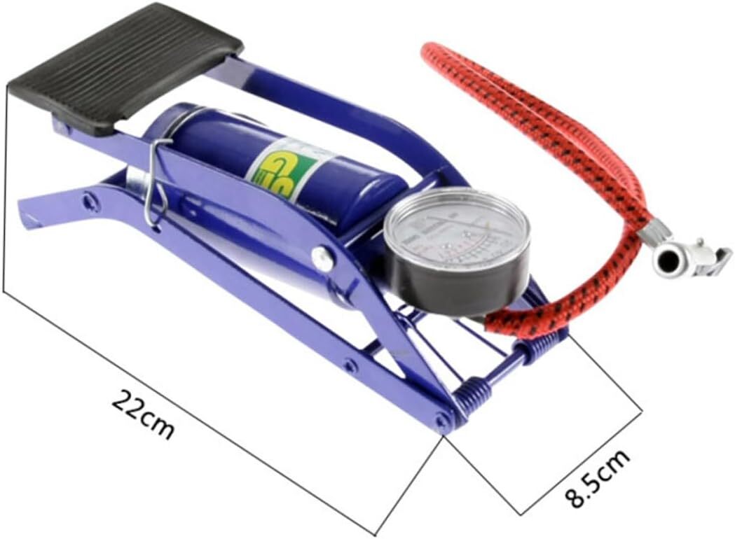 Foot Air Pump High Pressure Gauge Tyre Tire Inflator Air Bed Bike Ball - SuperSaverAU - view 4