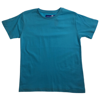 KIDS PLAIN T SHIRT Childrens Child 100% COTTON Boys Girls Basic Blank Tee Top - Bright Mint - 12