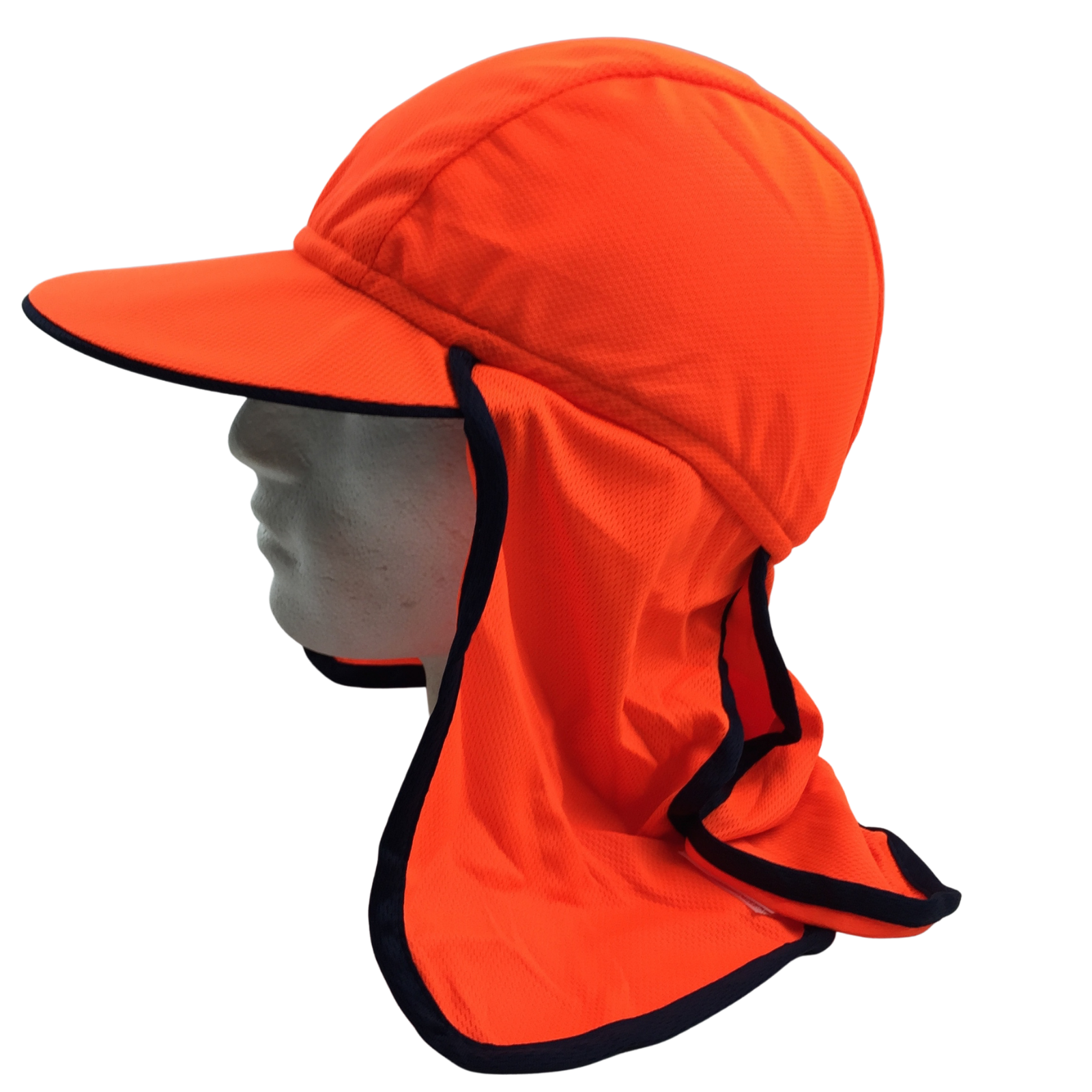 Premium Fluro Orange Hi Vis Legionnaire Sun Protection Workwear Hat One Size