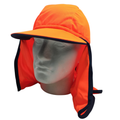 Premium Fluro Orange Hi Vis Legionnaire Sun Protection Workwear Hat One Size