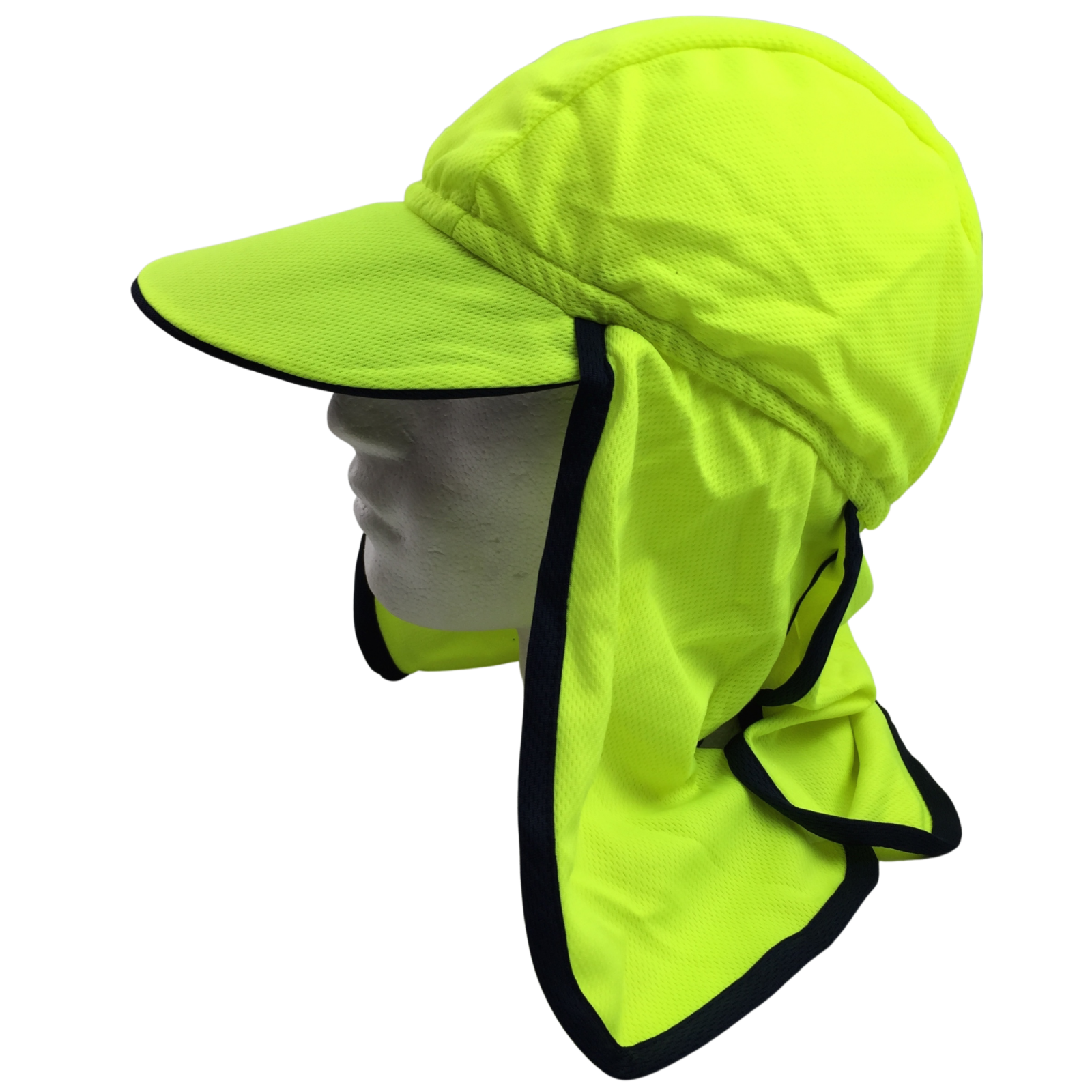 Premium Fluro Yellow Hi Vis Legionnaire Sun Protection Workwear Hat One Size