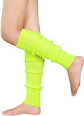 Premium Women's Knitted Leg Warmers Pair - Fluro Yellow