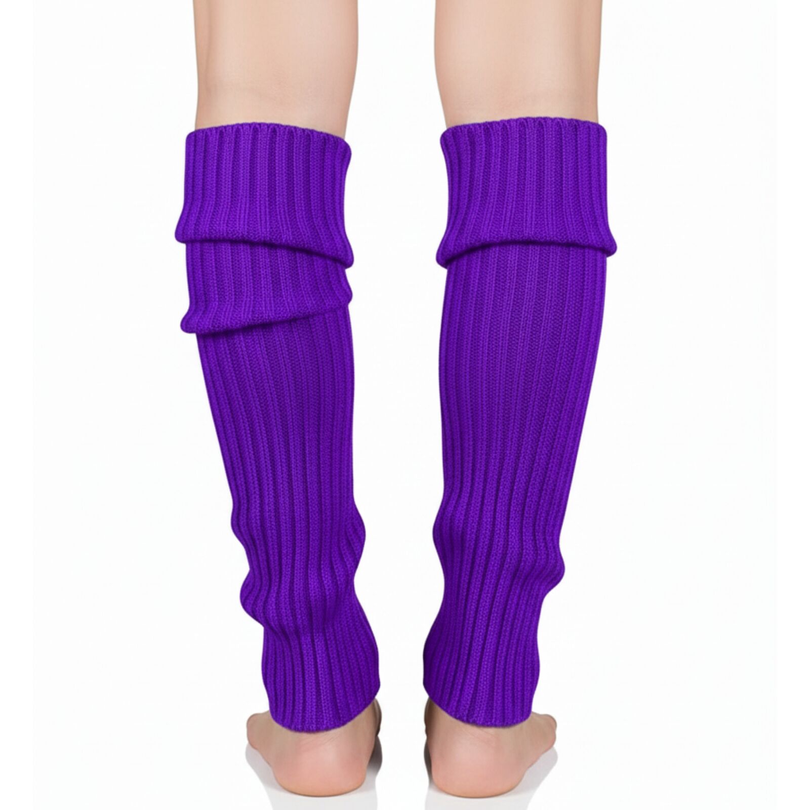 Premium Women's Knitted Leg Warmers Pair - Purple