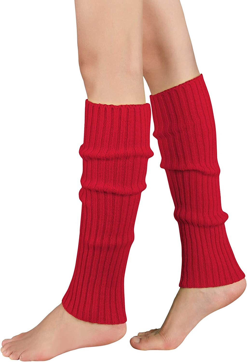 Premium Women's Knitted Leg Warmers Pair - Red