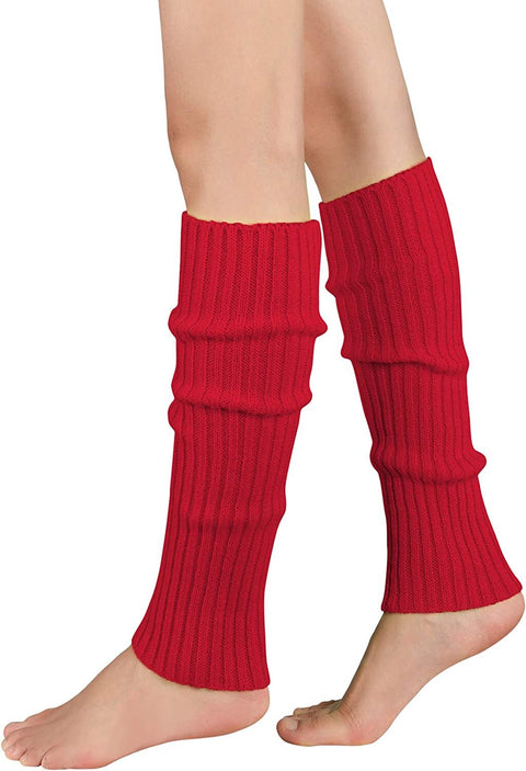 Premium Women's Knitted Leg Warmers Pair - Red