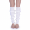 Pair of Womens Leg Warmers Disco Winter Knit Dance Party Crochet Legging Socks Costume - White - SuperSaverAU - view 3