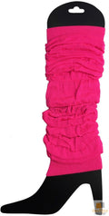 Premium Knitted Leg Warmers - Fluro Hot Pink Pair, 40cm