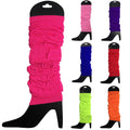 Premium Knitted 80s Leg Warmers Pair - Fluro Yellow