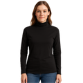 Premium Women's Black Cotton Turtleneck Skivvy Top M