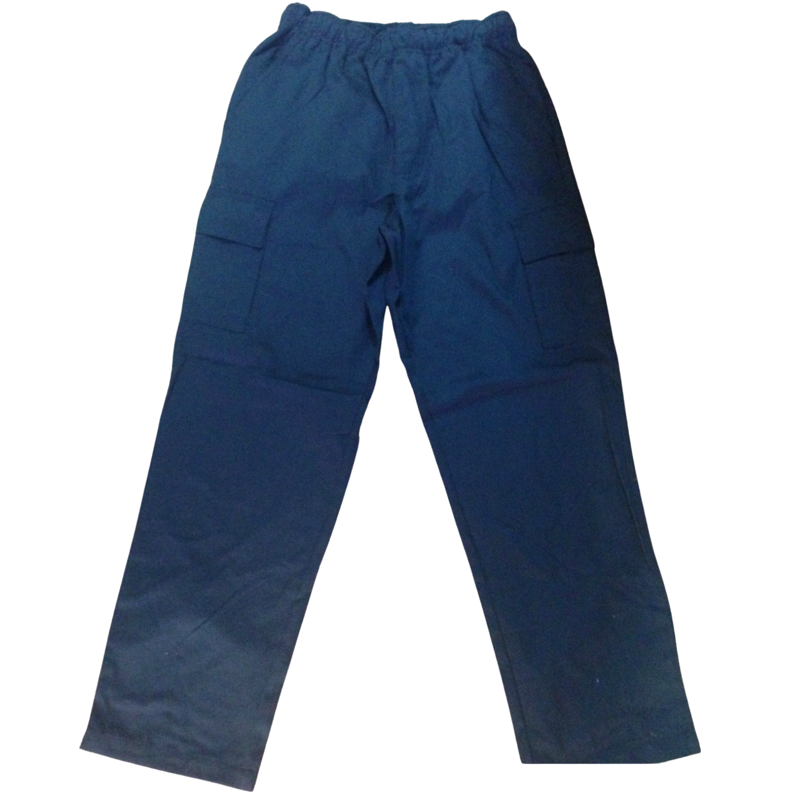 Premium Men's Navy 100% Cotton Elastic Waist Cargo Pants S