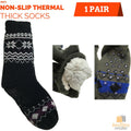 Premium 1 Pair Men's Non Slip Thick Fur Winter Bed Socks One Size