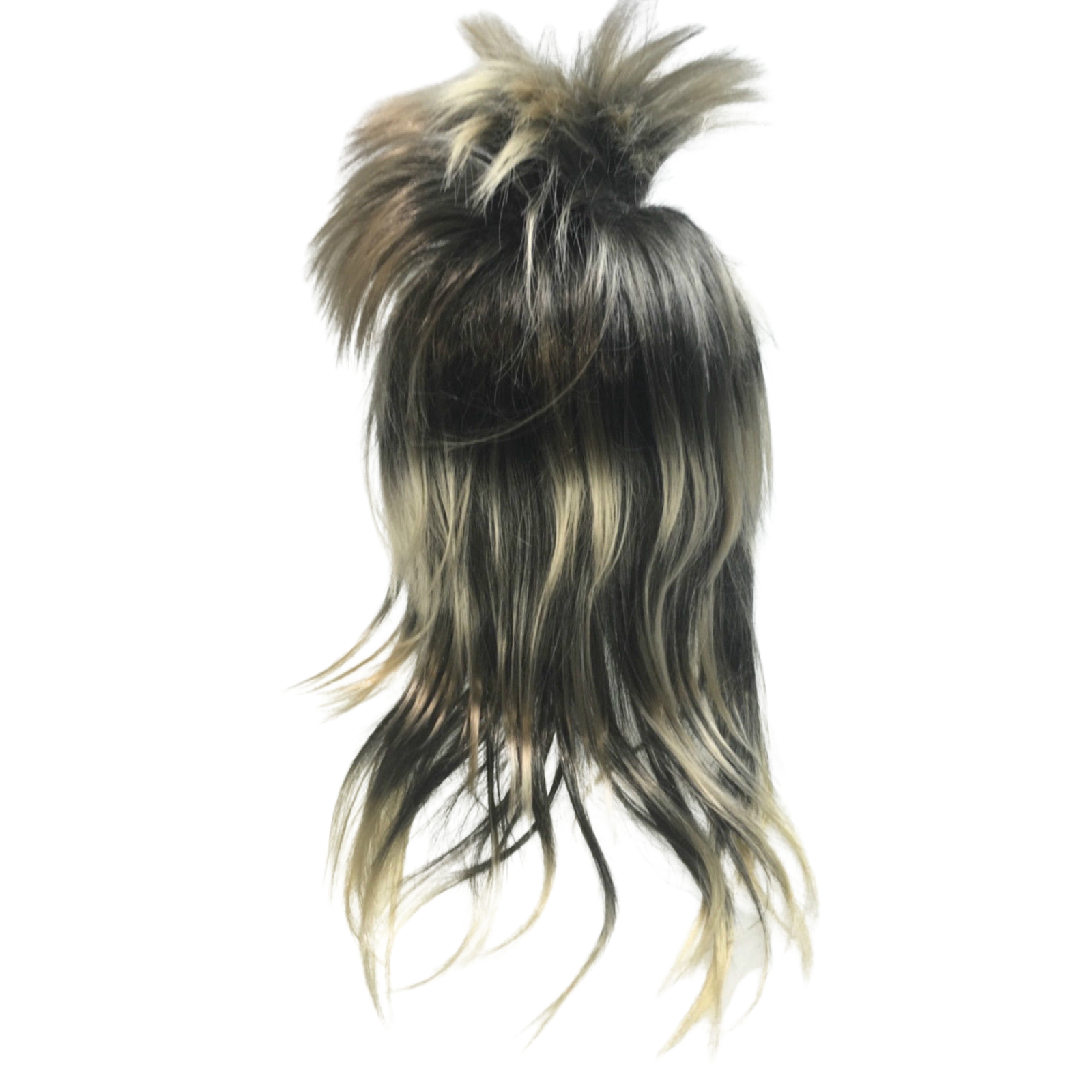 Premium Mens Long Spiky Wig - Black/Blonde