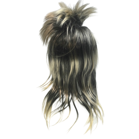 Premium Mens Long Spiky Wig - Black/Blonde