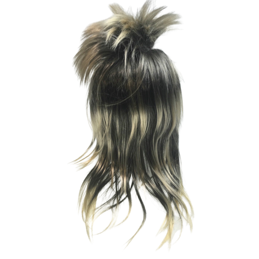 Premium Mens Long Spiky Wig - Black/Blonde