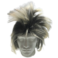 Premium Mens Long Spiky Wig - Black/Blonde
