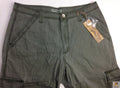 Premium Men's Olive 3/4 Cotton Cargo Shorts Army Military Style Small 30in