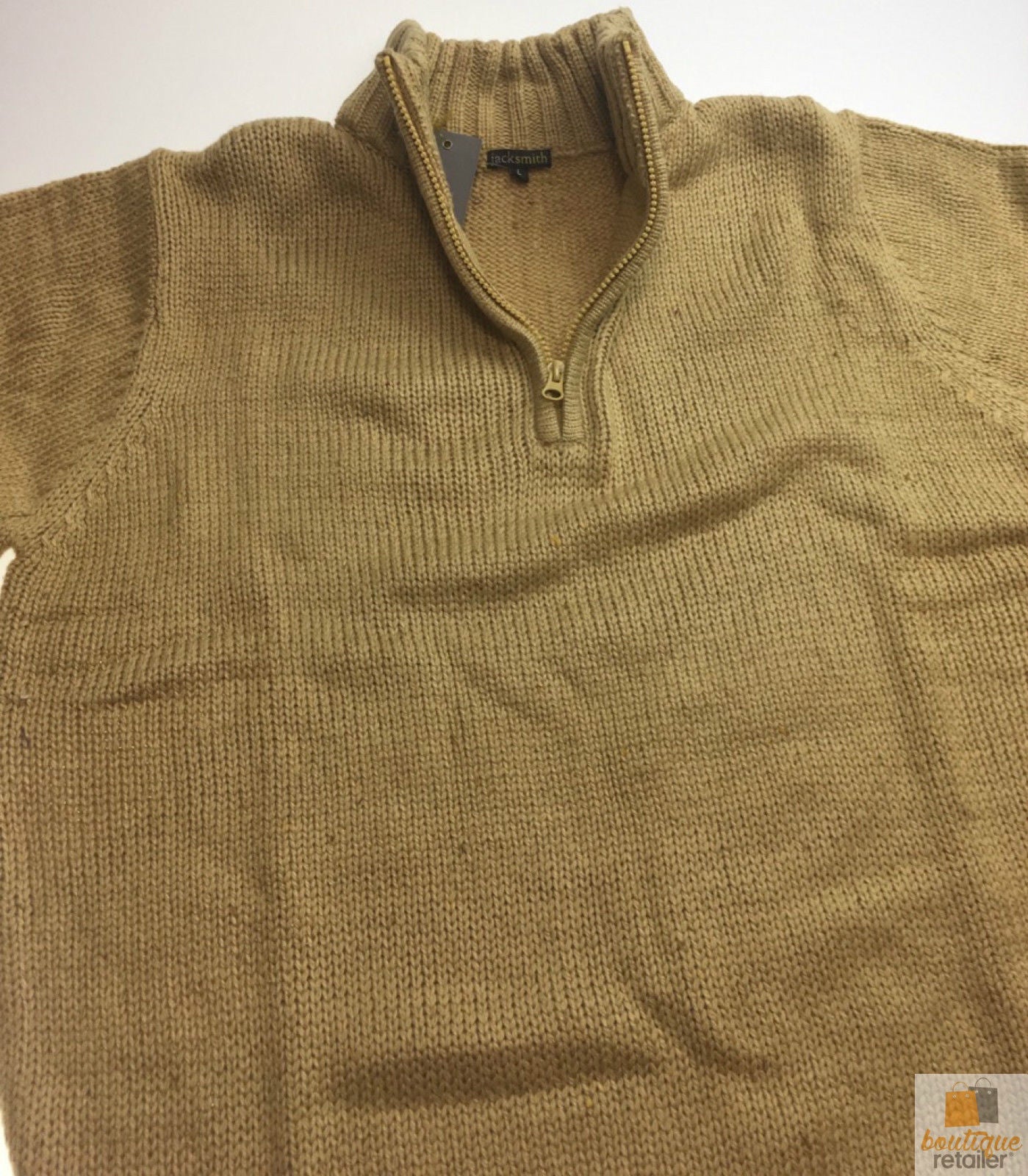 Premium Men's Burgundy Half Zip Knit Jumper Winter Sweater L