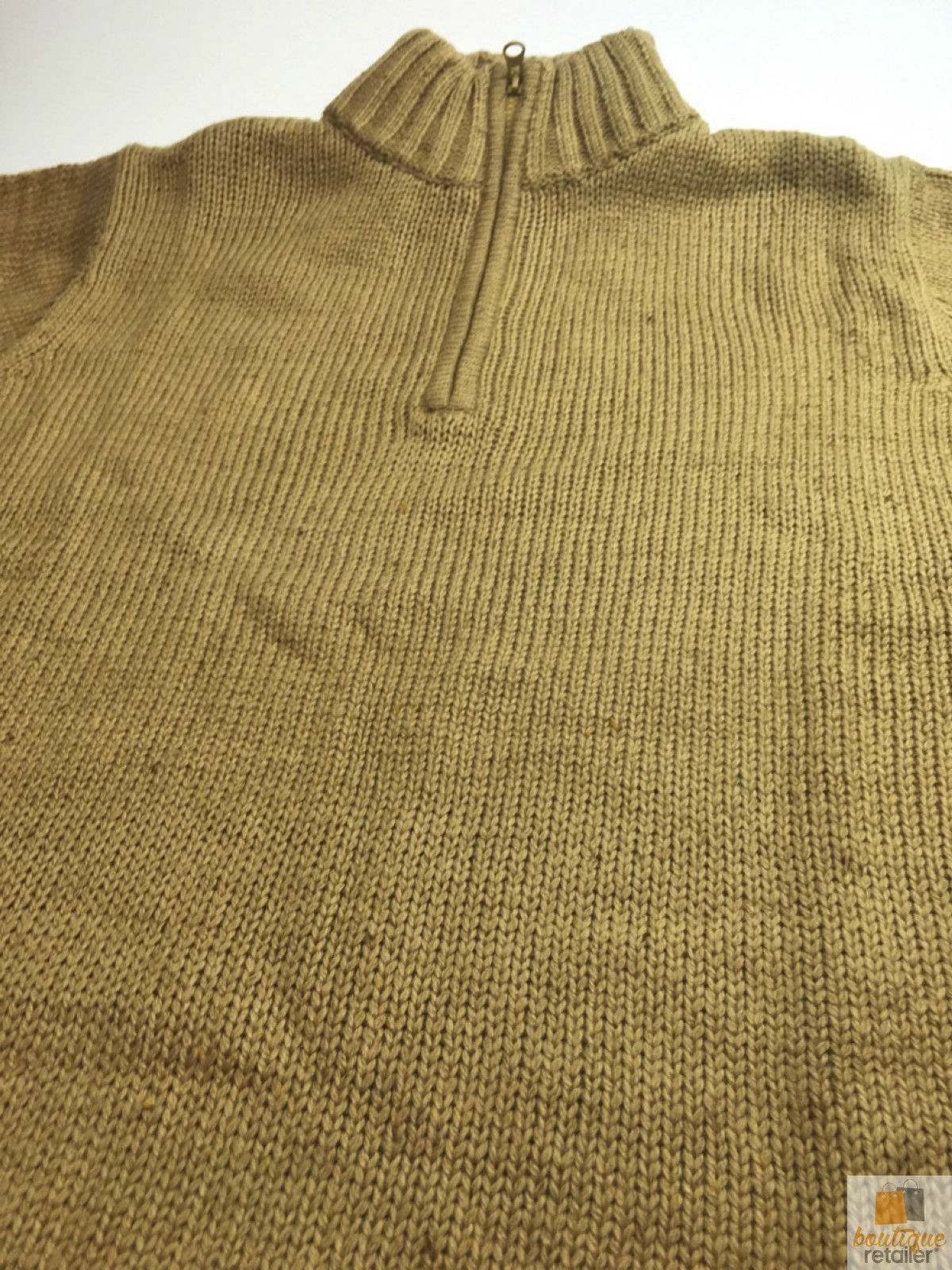 Premium Men's Maize Half Zip Knit Jumper Winter Sweater M