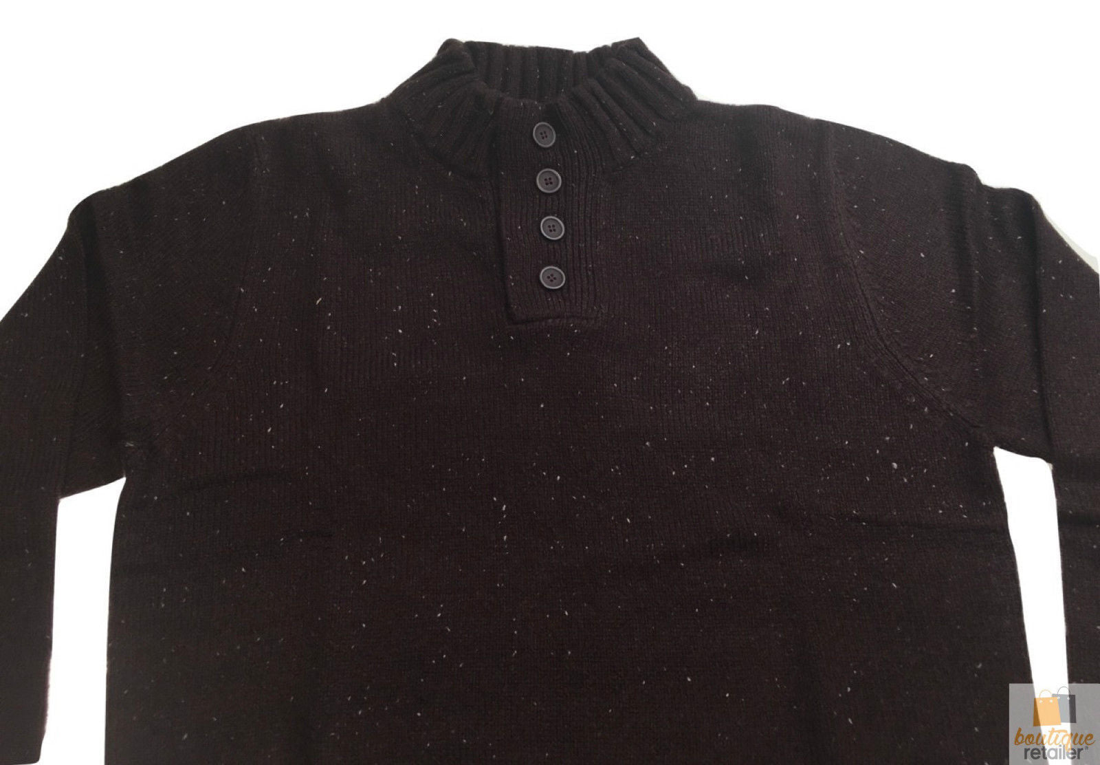 Premium Men's Mulberry 4 Button Knit Jumper Winter Sweater S