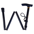 Folding Walking Stick Travel Cane Compact Adjustable 80-91cm Black - SuperSaverAU - view 1