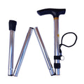 Premium Silver Adjustable Folding Walking Stick Travel Cane with Non-Slip Rubber Tip