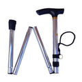 Premium Silver Adjustable Folding Walking Stick Travel Cane with Non-Slip Rubber Tip