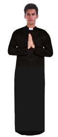 Men's PRIEST Father Costume Religious Halloween Robe Church Collar Vicar Preacher - SuperSaverAU - view 2