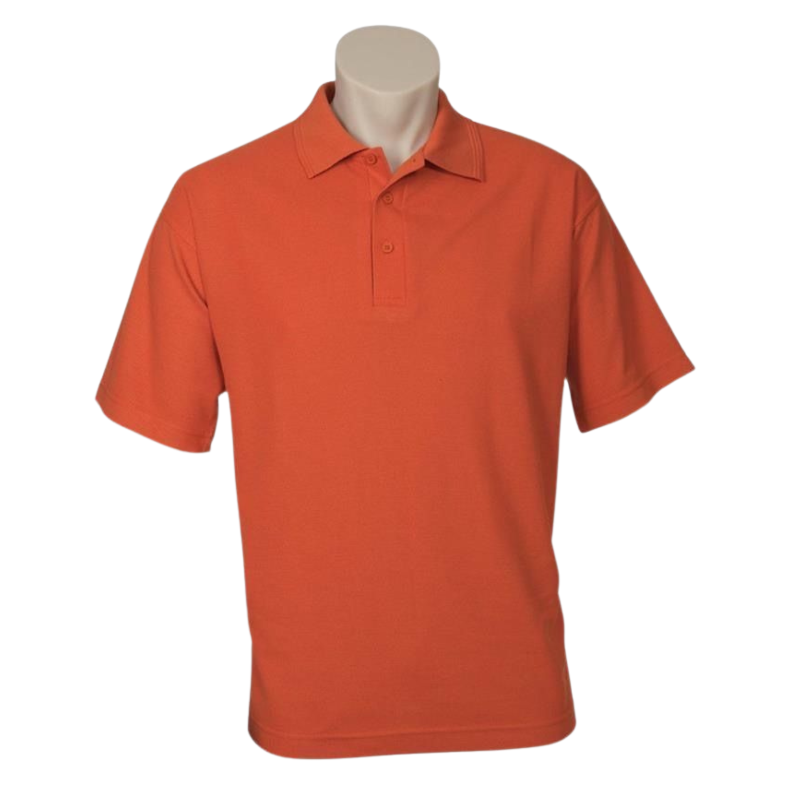 Premium Men's Orange Pique Knit Short Sleeve Polo Shirt 5XL