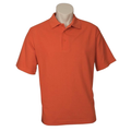 Premium Men's Orange Pique Knit Short Sleeve Polo Shirt L