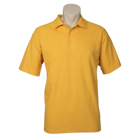 Premium Men's Yellow Pique Knit Short Sleeve Polo Shirt XXL