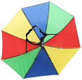 RAINBOW UMBRELLA HAT Rain Novelty Cap Costume Outdoor Camping Beach Fishing - SuperSaverAU - view 3