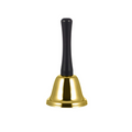Premium Santa Bell with Wooden Handle - Gold