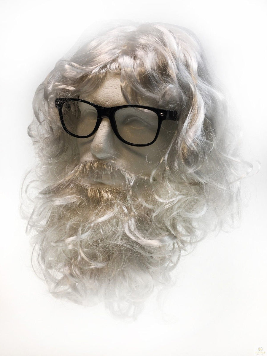 3 in 1 SANTA WIG White Beard Glasses SET Christmas Claus Xmas Costume Party - SuperSaverAU - view 1