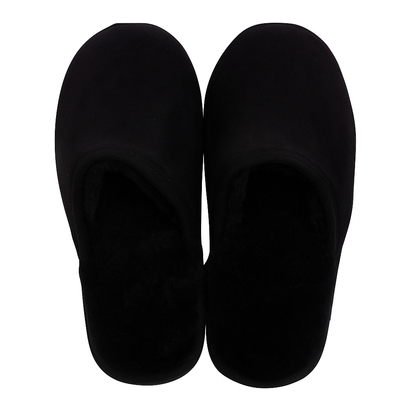 Sheepskin Wool Mens Slippers Scuffs Slip On Winter Ugg Slippers in Black - 8