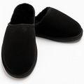Premium Unisex Black Genuine Sheepskin Wool Slip On Scuff Slippers Size 9