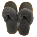 Premium Women's Grey Sheepskin Wool UGG Scuff Slippers Size 7