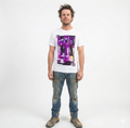 Premium White 100% Cotton Printed Slim Fit T-Shirt L