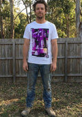 Premium White 100% Cotton Printed Slim Fit T-Shirt L
