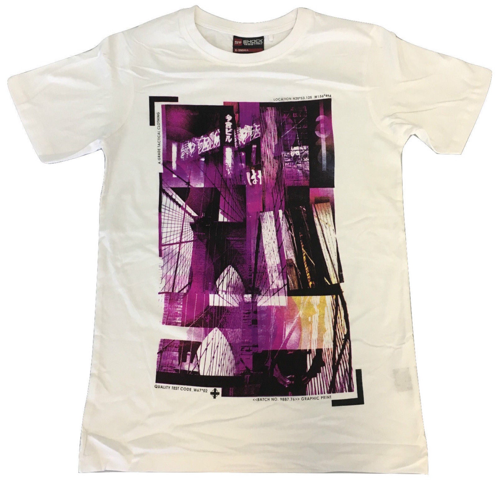 Premium White 100% Cotton Printed Slim Fit T-Shirt XS
