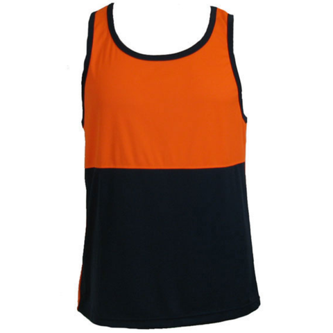 Premium Orange Hi Vis Micro Mesh Safety Singlet UPF50+ XL